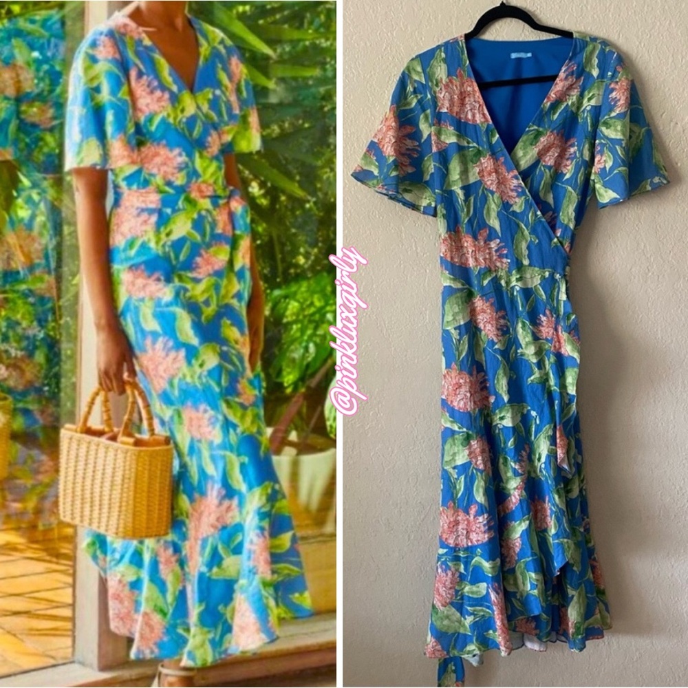 J. McLaughlin Tropical Blue Maxi Dress